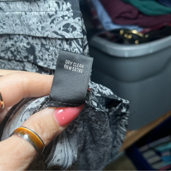 Adriana Papell Gray Black Paisley Bodycon Lowcut Sexy Stretchy Date‎ Night Dress - Picture 10 of 10